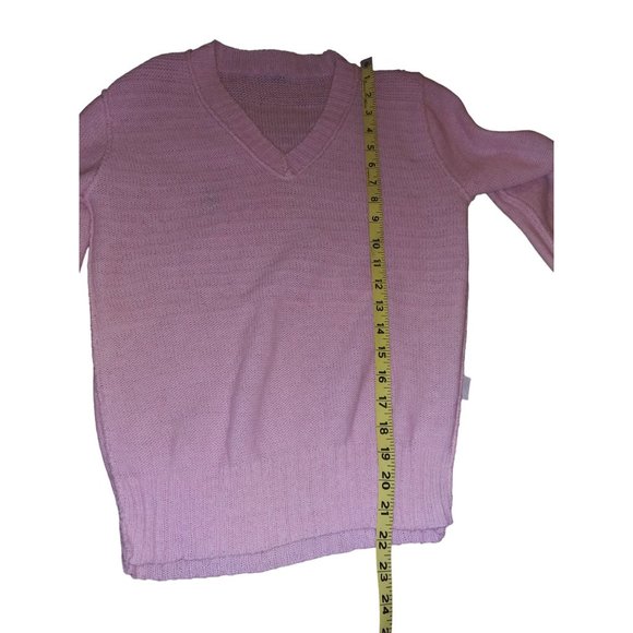 Hush Puppies Pink V Neck Knitted Sweater Long Sleeve Size Small Women's - Picture 11 of 11